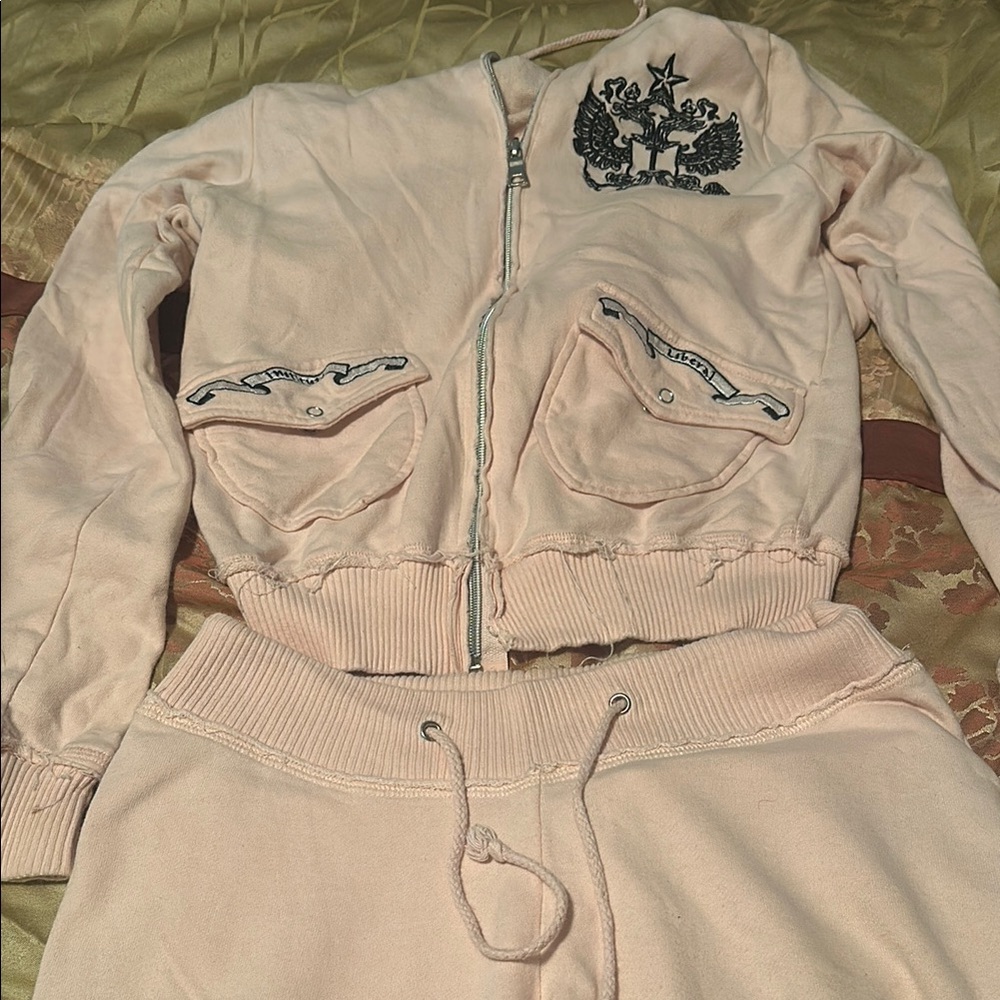 Institute Liberal Pink Tracksuit with Embroidered Crest